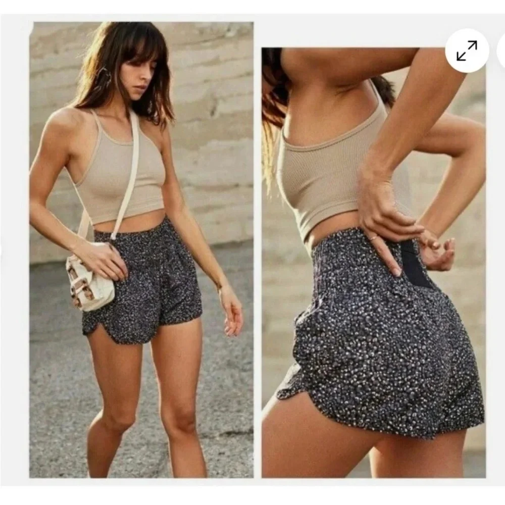 Free people movement cheetah print workout shorts - Picture 1 of 10